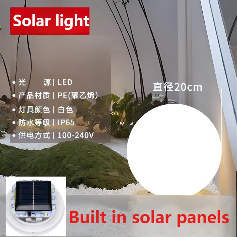 Solar LED Ball Light with Remote Control 16 Color & Brightness Adjustable IP65 Waterproof Split Solar Garden Lights for Lawn