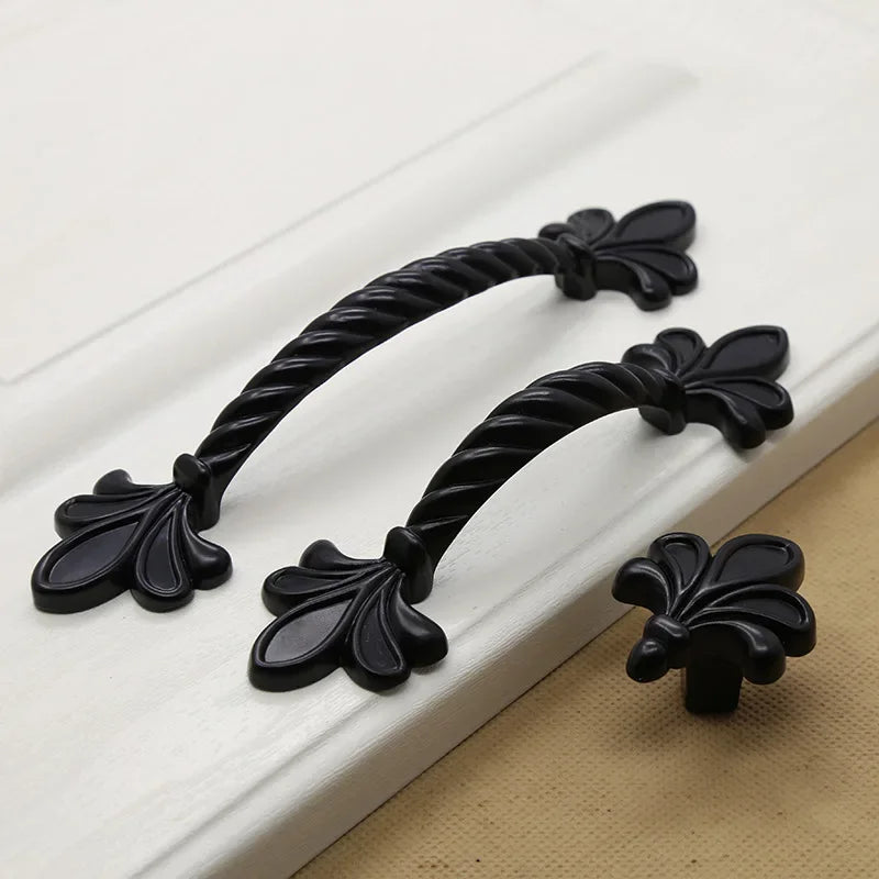 American Style Piano Black Hardware Cabinet Knob Handle European Style Garden Cabinet handle  Cabinet Knob Door Pull