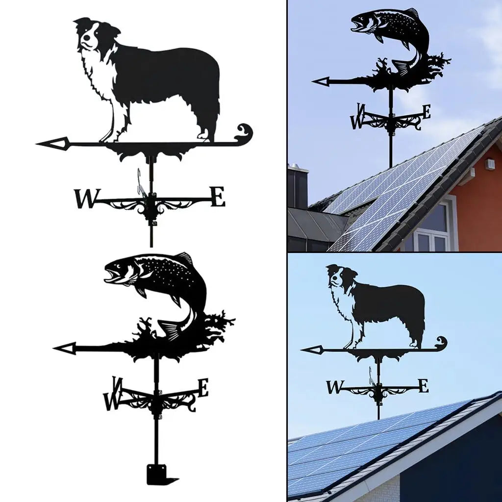 20-Inch Weathervane with Animal Ornament, Garden Stakes Weather Vane