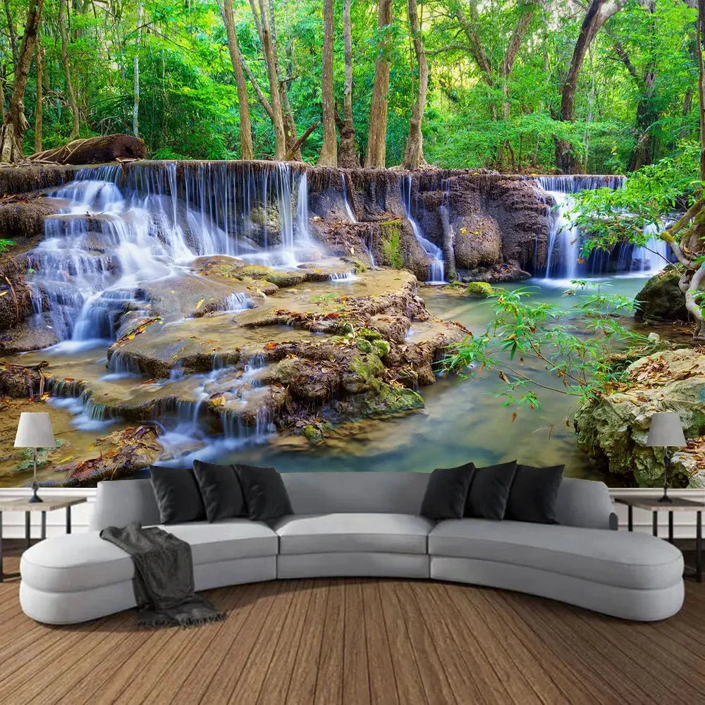 Beautiful Natural Forest Printed Large Wall Tapestry Hanging Bohemian Wall Tapestries Mandala Wall Art Decor