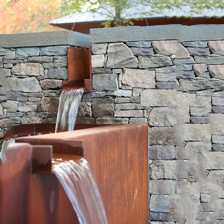 Metal rain curtain water feature Keten steel contemporary garden fountain