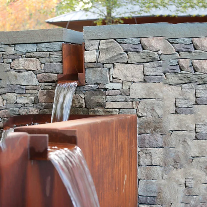 Metal rain curtain water feature Keten steel contemporary garden fountain