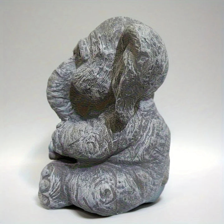 Cute Elephant Statue for Outdoor Decoration, Resin Craft Sculpture for Garden, Patio, Balcony, Outdoor Animal Living Room Decor