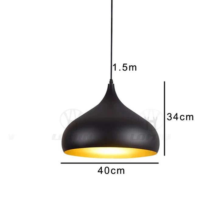 Nordic Retro Industrial Black Ceiling Pendant Lamp E27 for Restaurant Dining Table Bar Decorative Lighting Fixture