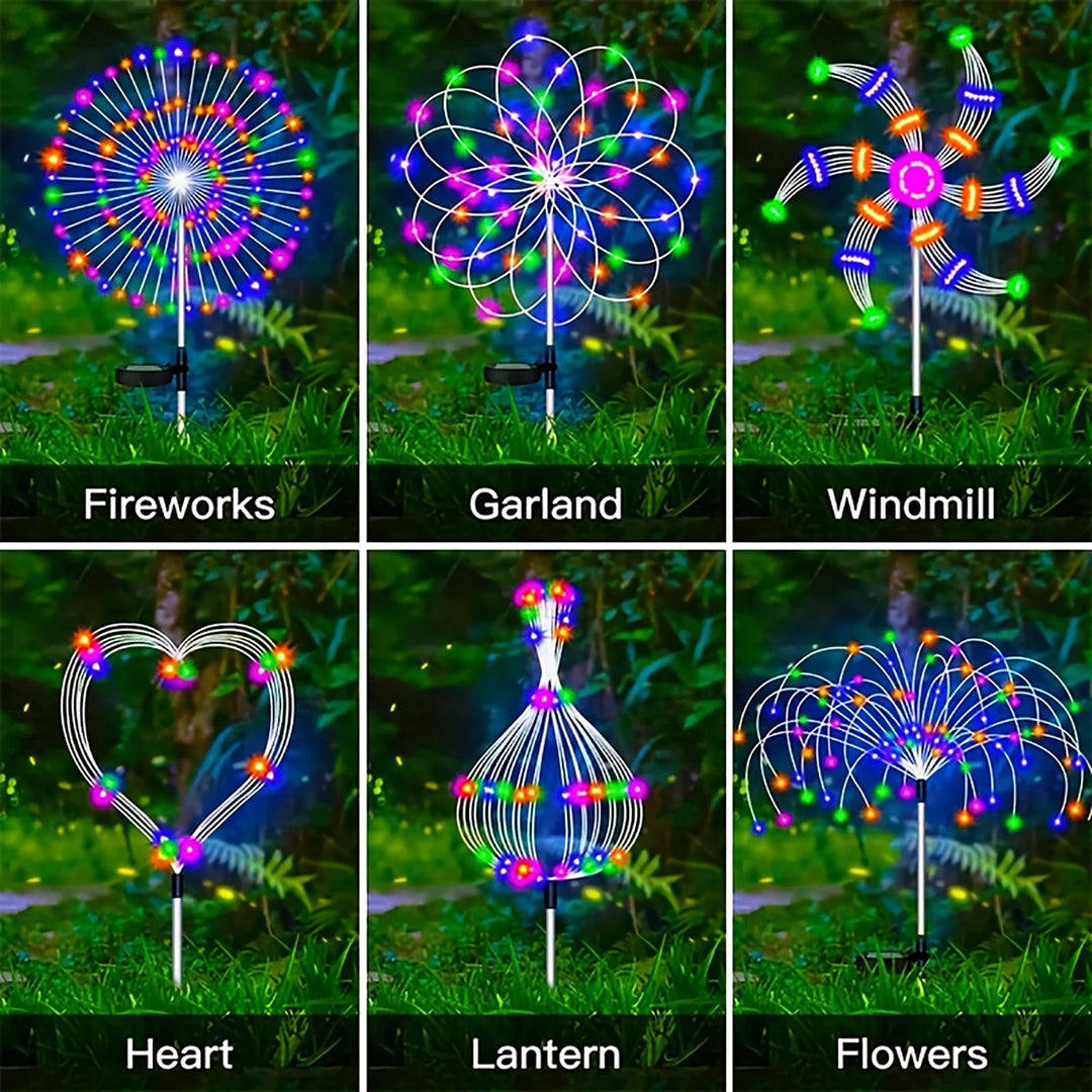 Solar Garden Lights Solar Firework Lights 90 LEDs Outdoor Waterproof for Garden Patio Walkway Pathway