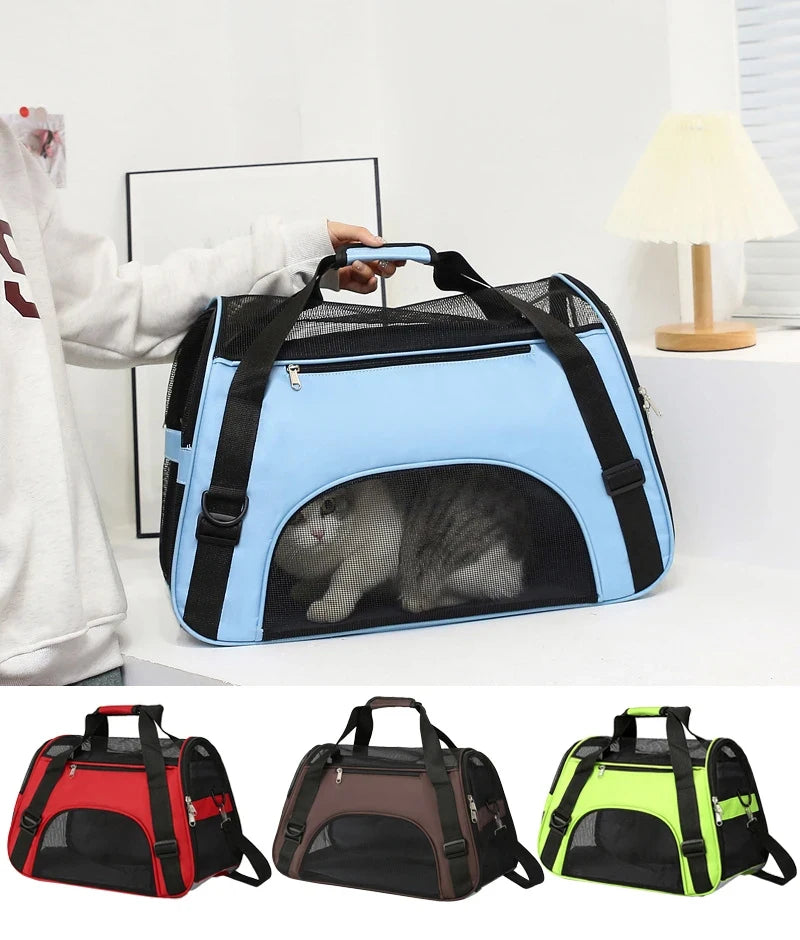 Portable Dog Cat Carrier Bag Pet Puppy Travel Bags Foldable Cats Handbag Travel Pet Bag Transport Bag
