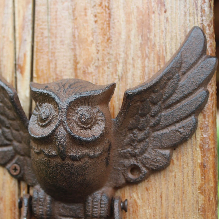 American Style Iron Knocker Crafts Vintage Owl Door Knocking Antique Door Handle Garden Home Wall Decoration