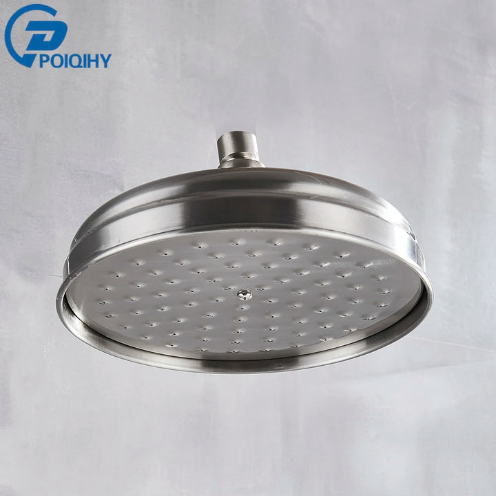 POIQIHY Brass Golden Rainfall Shower Head Shower Faucet Head Bathroom Replace Rain Showerhead Antique Brass Showerhead Accessory