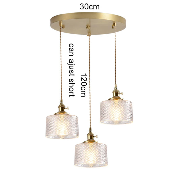 Suspension Green Stripe Glass Chandelier E27 Restaurant Pendant Light For Dining Room Kitchen Cafe Bedside Hanging Lamp Fixtures