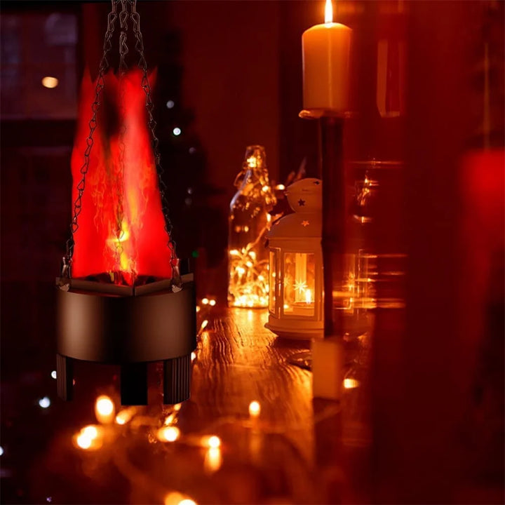 Led Fake Flame Lamp Mini 3D Flickering Fire Flame Light Electronic Night Light EU/US/UK/AU Plug  Indoor Decoration for Halloween