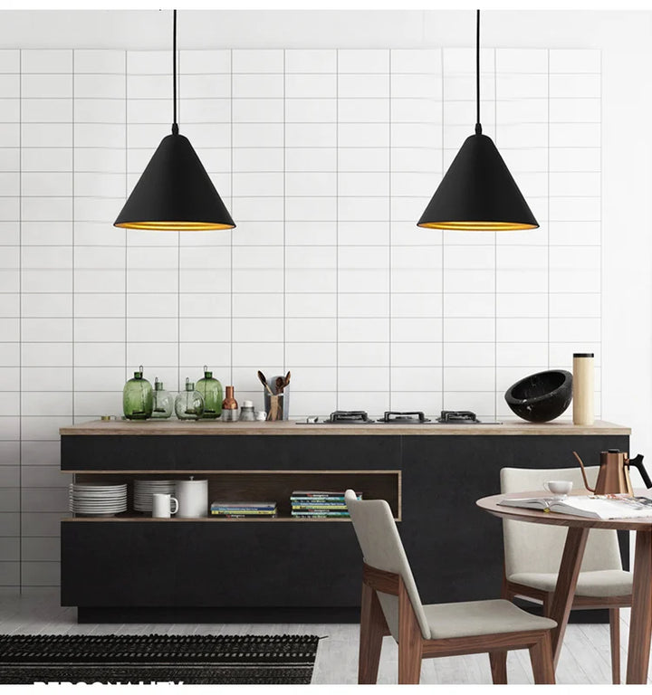 Nordic Retro Industrial Black Ceiling Pendant Lamp E27 for Restaurant Dining Table Bar Decorative Lighting Fixture