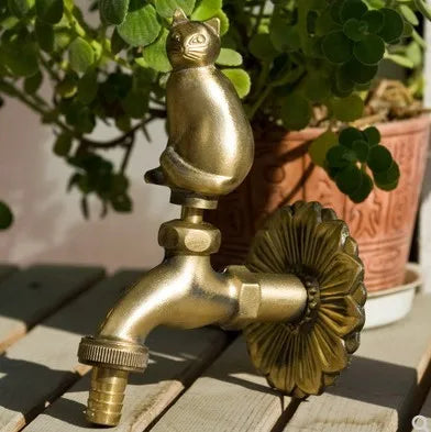 Vidric Outdoor Decorativ Garden Faucet Animal Shape Bibcock Green/Antique Brass Tap Washing Mop/Garden Watering Animal Faucet