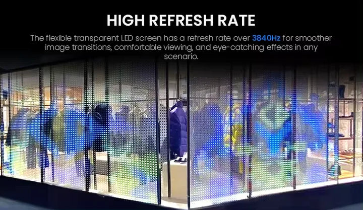 Flexible LED Screen Transparent Film Screen LED Advertising Display Transparent LED Video Wall