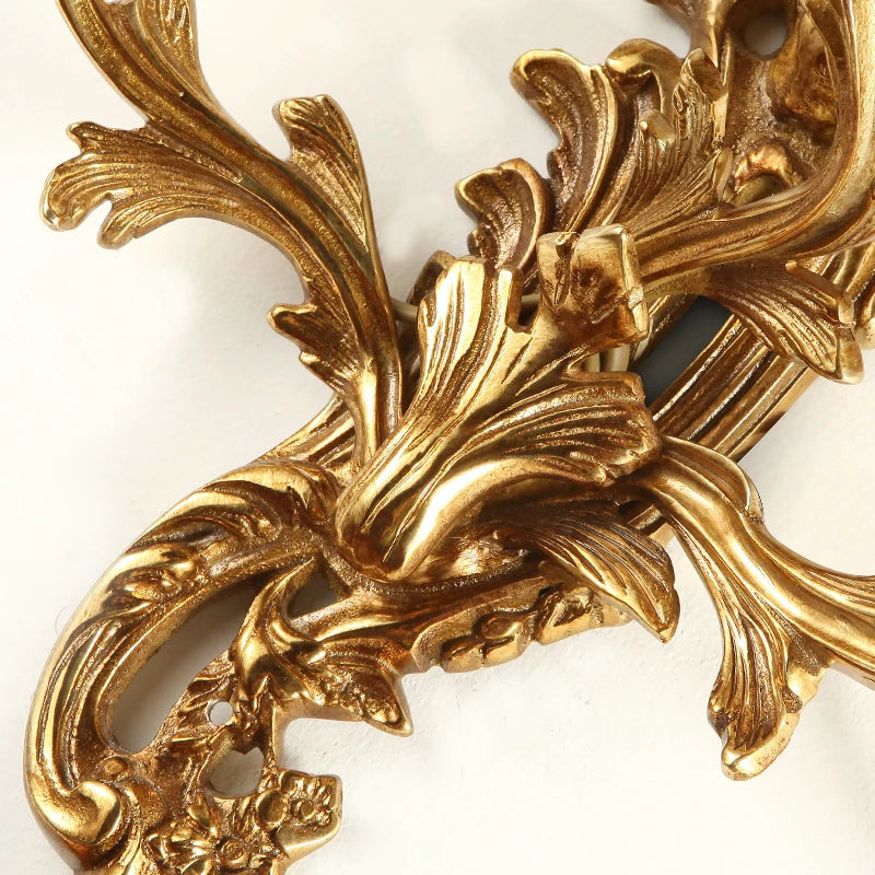 Baroque Unique Wall Lamps Indoor Wall Light for Hallway Art Deco Sconce Brass Gold Living Room Bedside Candle E14