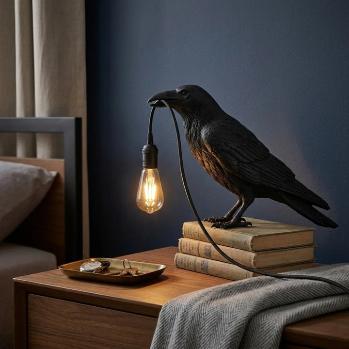 Resin Bird Table Lamp Creative Resin Animal Design Bedroom Bedside
