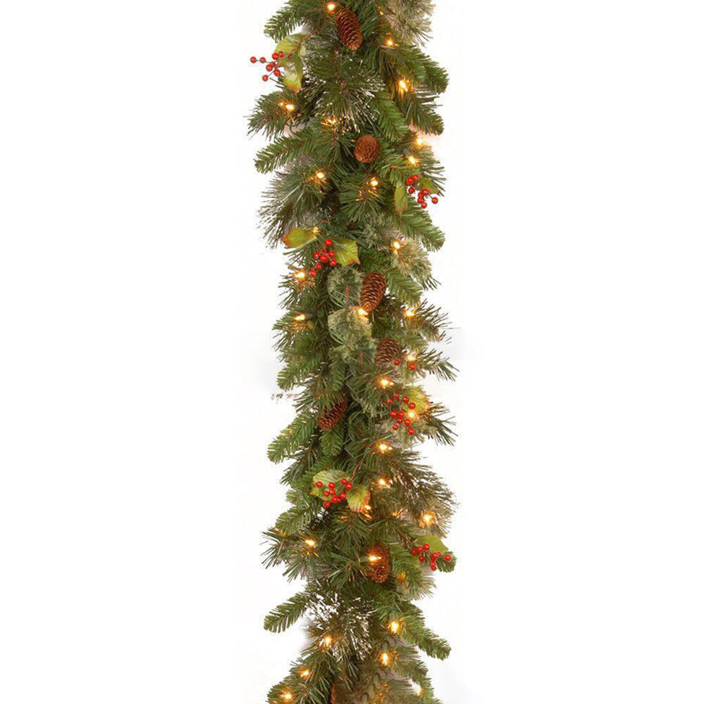 Christmas Garlands With Pinecones Red Berries Artificial Christmas Wreaths For Home Xmas Tree Stairs Door