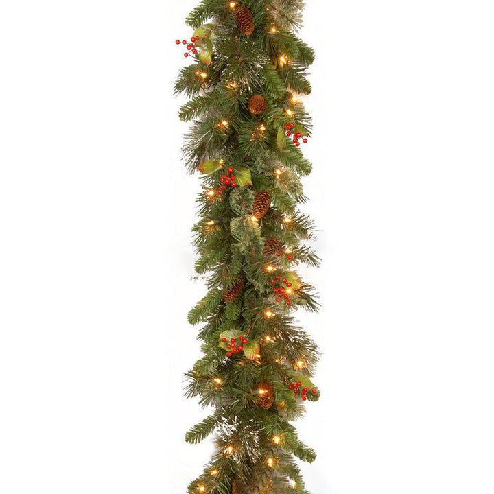 Christmas Garlands With Pinecones Red Berries Artificial Christmas Wreaths For Home Xmas Tree Stairs Door