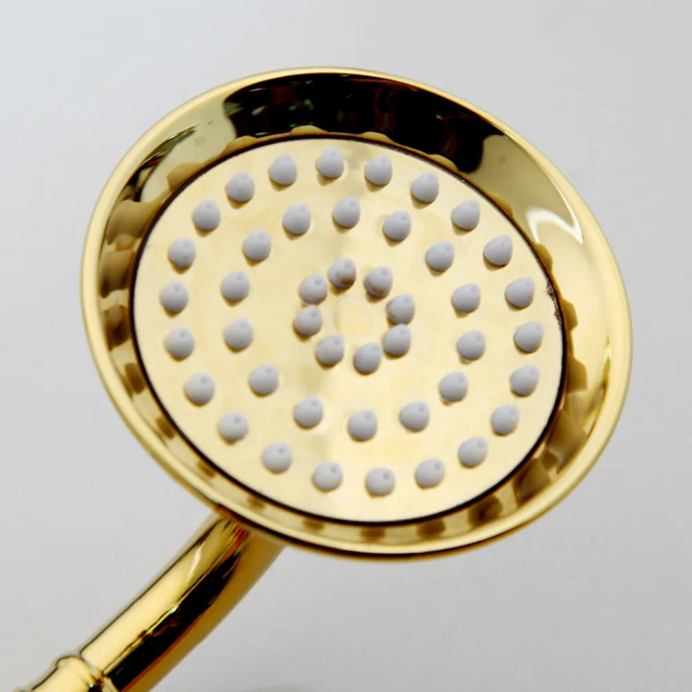 YANKSMART Antique Brass Hand Shower Brass Ceramic Handle Rain Spray Shower Water Saving Shower Head For Bathroom Accessories