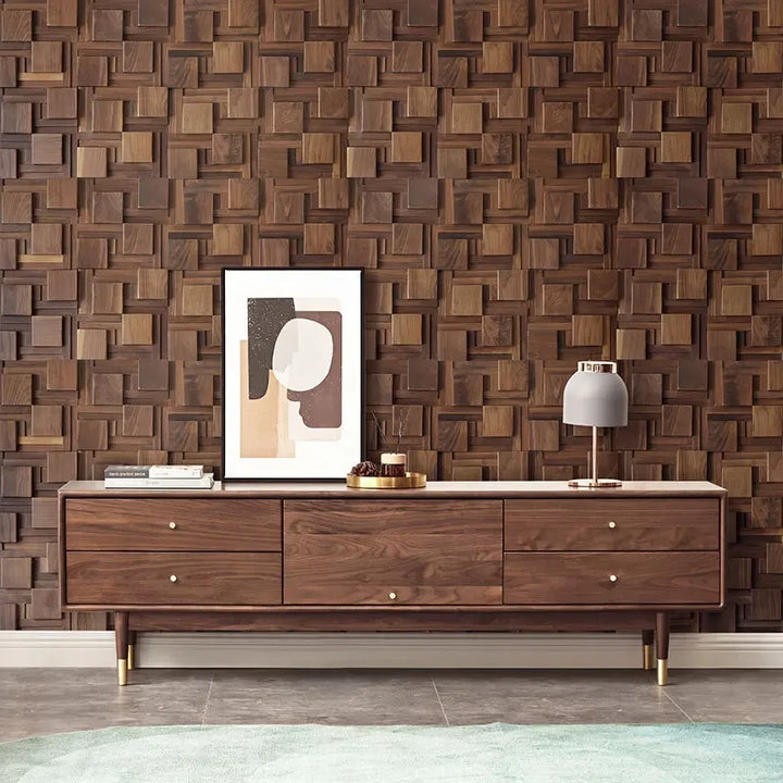 North America imported black walnut log solid wood large square mosaic