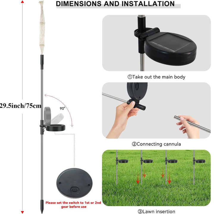 Solar Garden Lights Solar Firework Lights 90 LEDs Outdoor Waterproof for Garden Patio Walkway Pathway