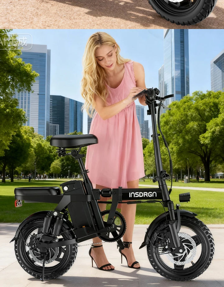 DEEPOWER A14 500W multi-link shock absorption system small electric bicycle, suitable for urban travel and outdoor activities