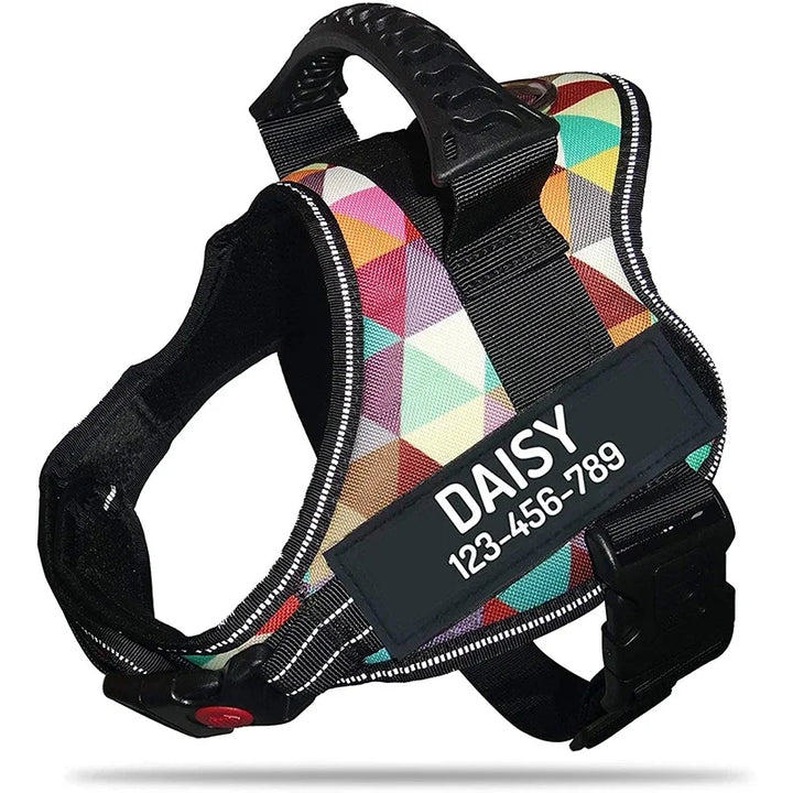 Personalised No Pull Dog Harness with Custom Name and Phone Number Heavy Duty Pet Vest To Prevent Tugging Pulling Choking