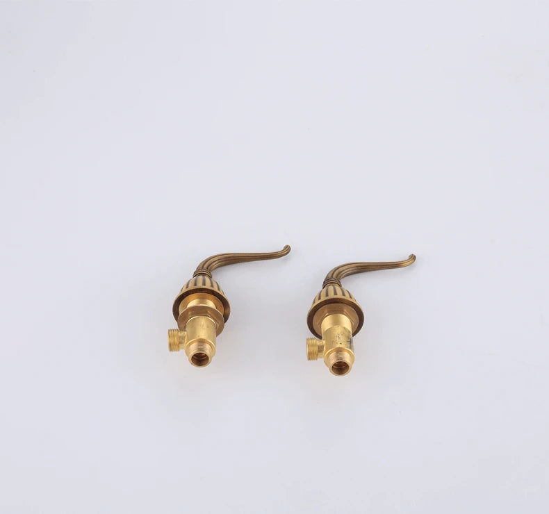 Antique Brass Basin Faucets Classic Bathroom Sink Faucet Double Cross Handle 3 Holes Bathbasin Counter Mixer Taps
