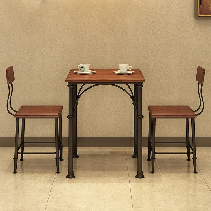 GY60 Industrial Wooden and Iron Dining Set, Creative Water Pipe Table, , Rustic Dining Furniture