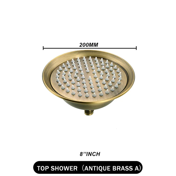 Brass Golden Rainfall Shower Head Rose Gold Handheld Shower Bathroom