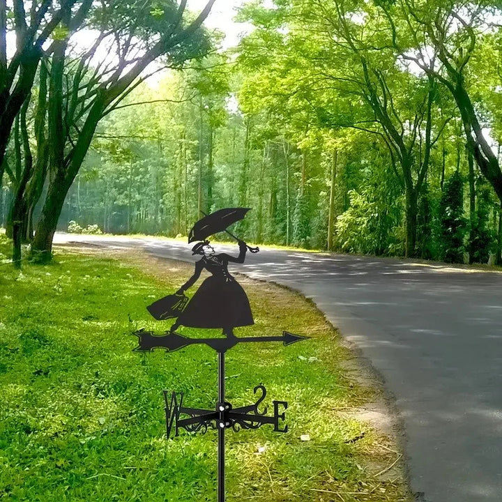 Weathervane, Metal Outdoor Garden Ironwork, Roof Courtyard Garden Decoration, Creative Furniture Chicken, Witch, Housewares New
