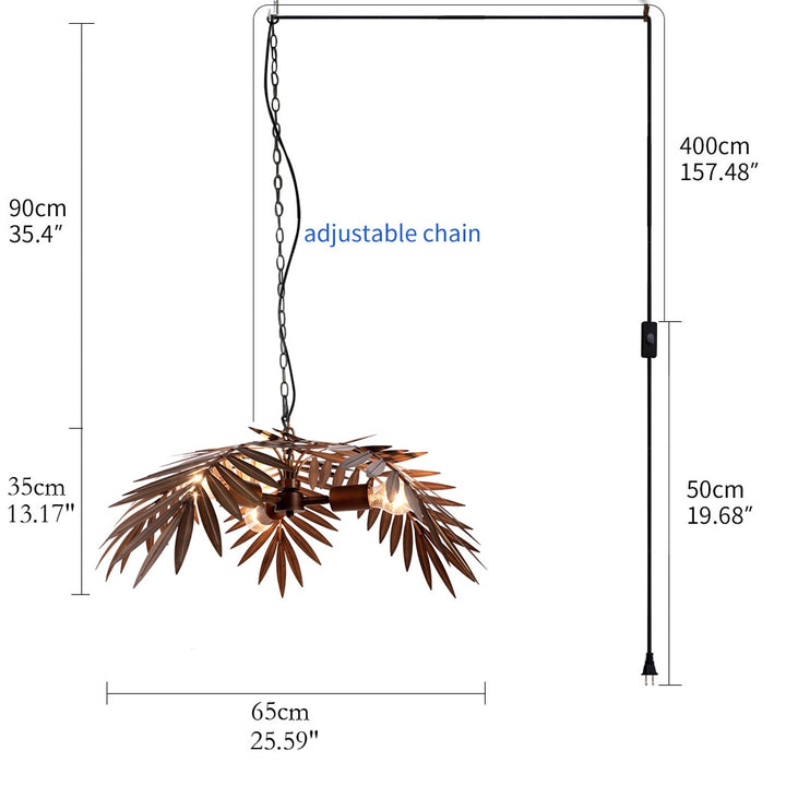 Modern Loft coconut tree leaf chandelier E27 industrial creative hanging lamp for living room restaurant bedroom lobby hotel