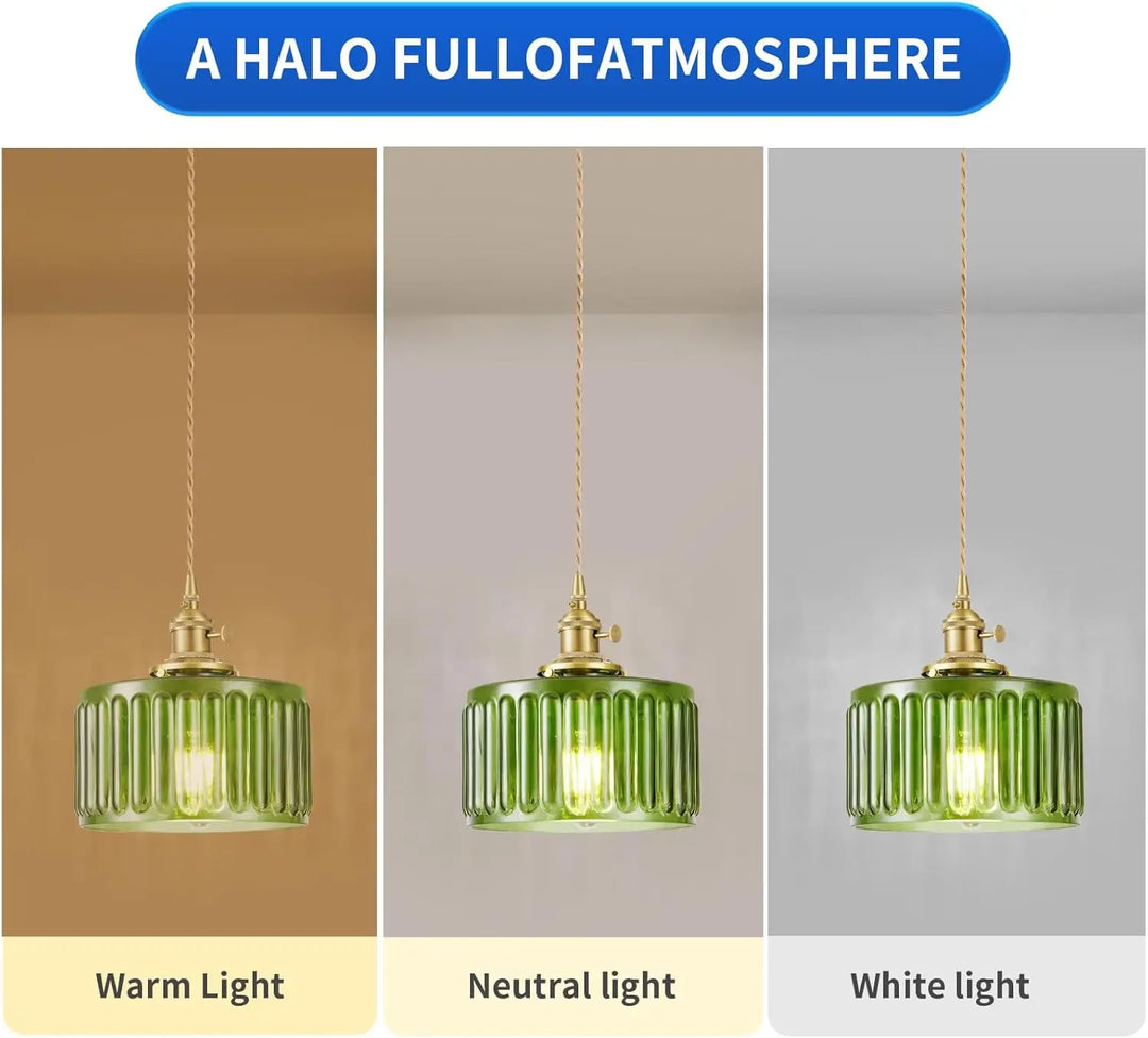 Hanging lamp glass pendant light E27 striped pendant light suitable for dining rooms, kitchens, cafes, bedside pendant lights