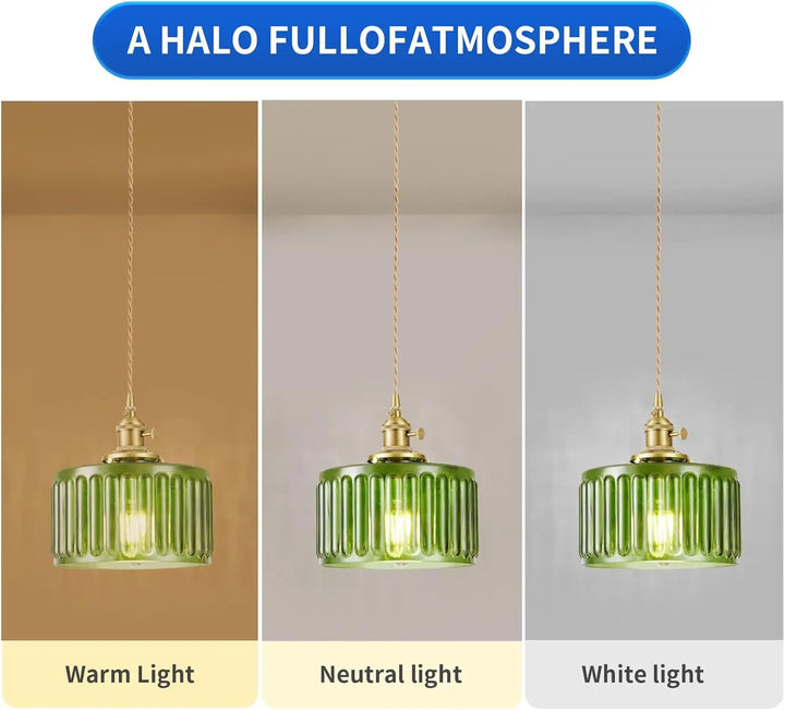 Hanging lamp glass pendant light E27 striped pendant light suitable for dining rooms, kitchens, cafes, bedside pendant lights
