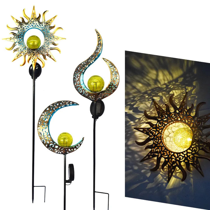 Led Solar Lights Outdoor Waterproof Moon Fairy Lawn Garden Solar Lamps for Pathway Landscape Courtyard  Stakes