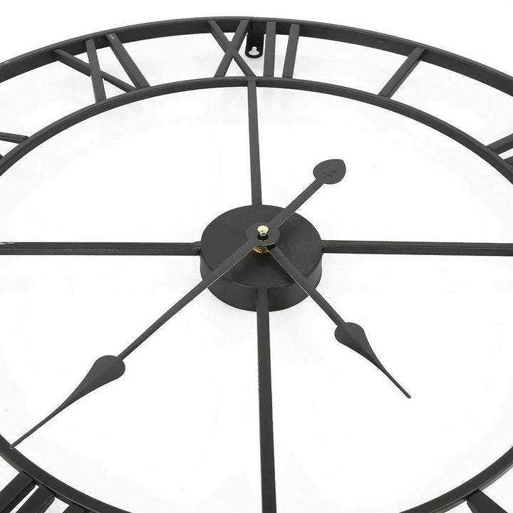 Modern 3D Large Wall Clocks Roman Numerals Retro Round Metal Iron Accurate Silent Nordic Hanging Ornament Living Room Decoration