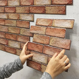 3D Foam Wall Stickers 10PCS Self Adhesive Retro Sticker Decor Subway Tile Brick Wallpaper for Bathroom Fireplace Interior Decor