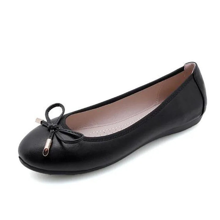 Ladies Loafers Shoes Bowtie Flats Patent Leather Loafers Women Round Toe Roll-Up Shoes Woman Bridesmaid Flats Large Size Zapatos