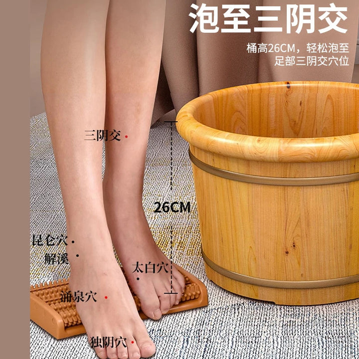 Cedar wood foot soaking bucket household solid washing insulation wood soak barrel bath foot washing