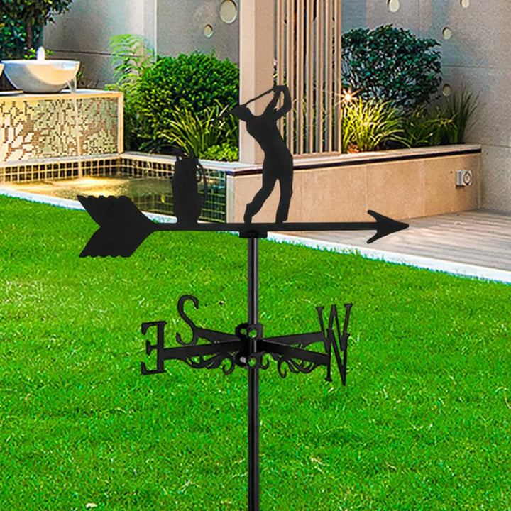Weathervane, Metal Outdoor Garden Ironwork, Roof Courtyard Garden Decoration, Creative Furniture Chicken, Witch, Housewares New