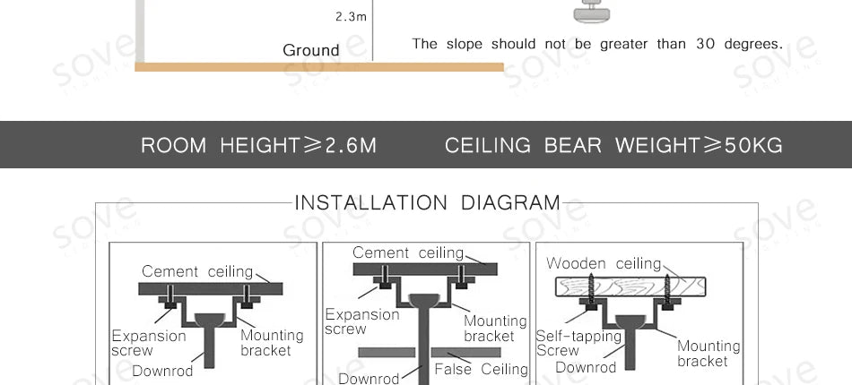 SOVE Low Floor Modern Ceiling Fans Without Light DC 30W Ceiling Fan With Remote Control Home Simple Ceiling Fan No Lights 220V