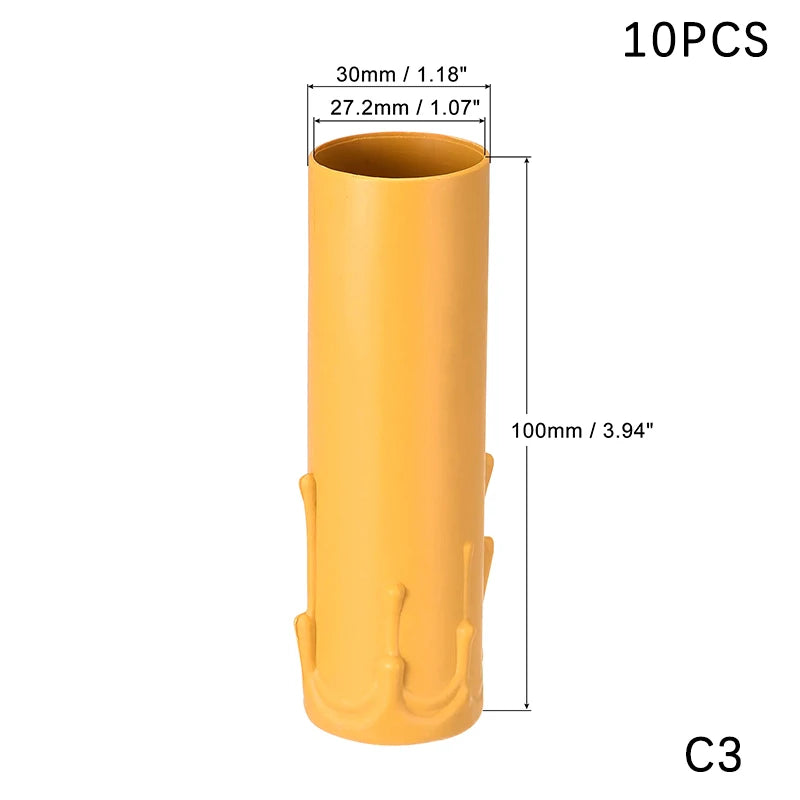 10pcs Candle Light Socket Covers E14 Candle Covers Sleeves Flame Retardant Vintage Style for Hotel Dining Room for Chandelier