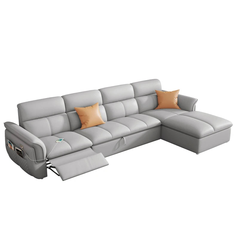 Cozy Genuine Leather Sofa Modern Designer Electric Reclining Lounge Sofa
