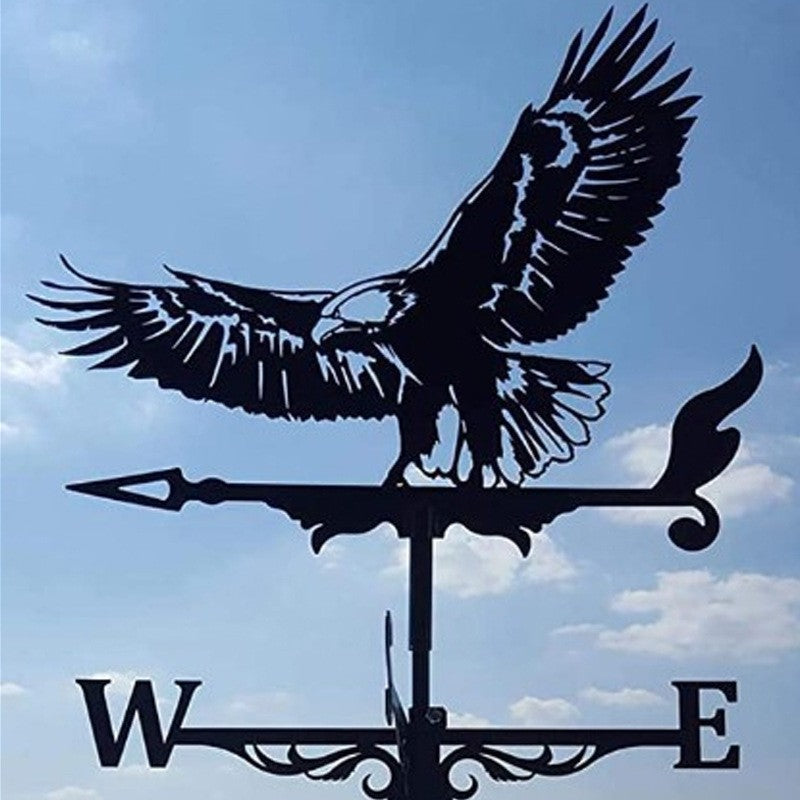 Witch Flying Dragon Iron Weather Vane Decor Stainless Steel Metal Handicraft Decor Garden Weathercock Wind Direction Indicator