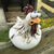 Chicken Sitting on Fence Decor Garden Statues for Fences Rooster Wall Art Yard Sculptures Farm Patio Lawn Decoration