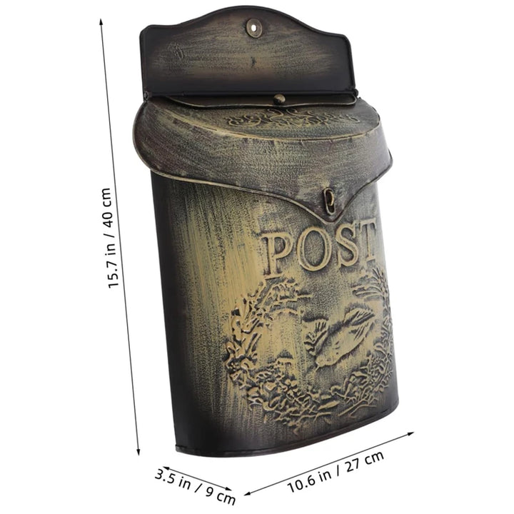 Vintage European Rural Pastoral Style Wall Mount Mailbox Farmhouse Post Creative Newspaper Letter Box Waterproof Garden Decor