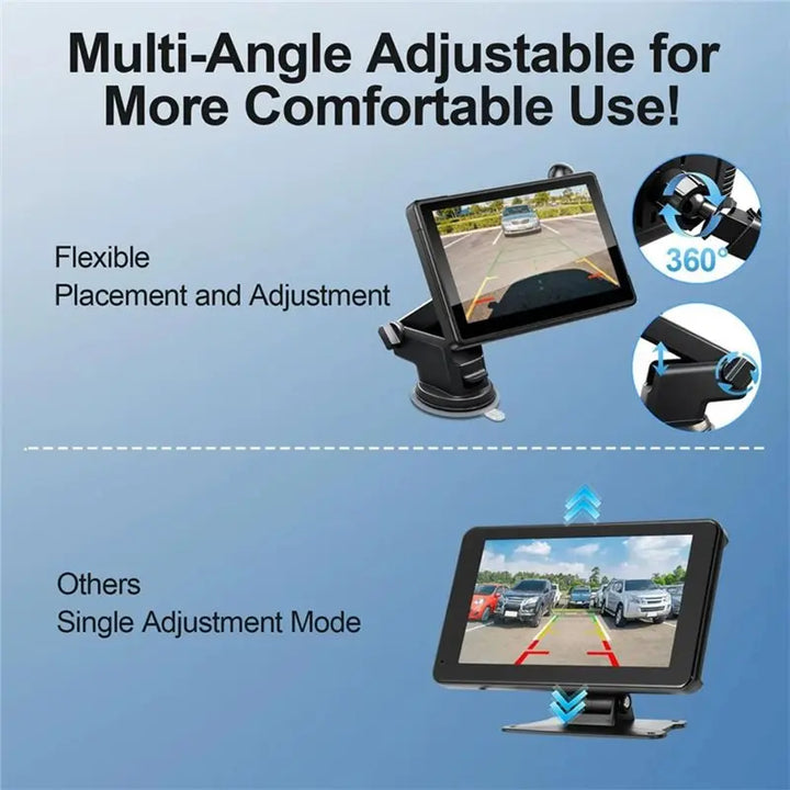 ABSY Wireless Backup Camera System For Car For Truck, Pickup, For Car, RV, SUV- Solar Powered, 5" HD 1080P Monitor, 5, 000Mah Ba
