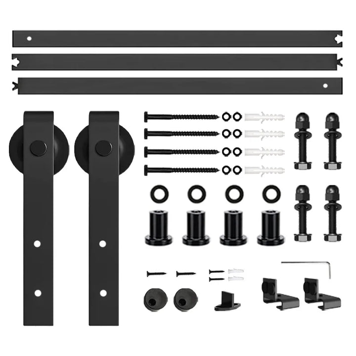 Barn door hanging rail complete set of hardware accessories guide rail for home sliding door slide rail hanging wheel