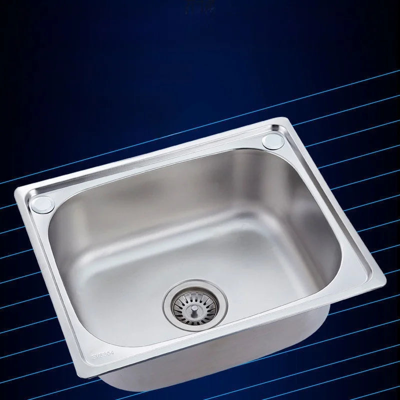 Stainless Steel 304 Food Grade Thickened Single Sink Vegetable Washing Basin Dishwashing Basin Integrated Molding Set