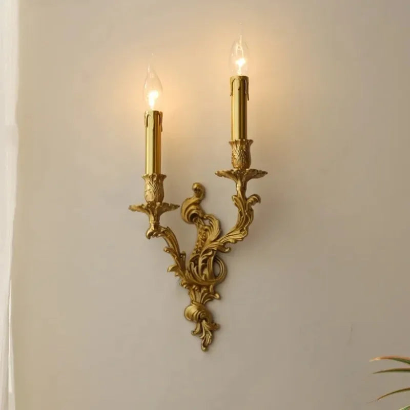 Nordic Copper Wall Lamps Living Dining Room Bedroom Bedsides Lights Corridor Retro Loft Villa Home Decor