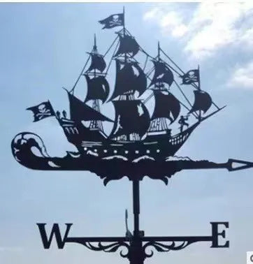 Metal Weathervane,Witch Iron Weather Vane,Sea Rover Wind Direction Indicator,Garden Outdoor Roof Decoration,